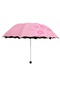 Hyt-üç Katlı Çift Kullanımlı Katlanır Şemsiye, Su Sıçramalı Şemsiye İle Buluşuyor Manuel Şemsiye Katlanır Şemsiye-açık Pembe - Gri