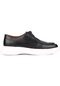 Shoetyle - Siyah Deri Beyaz Taban Bağcıklı Erkek Günlük Ayakkabı 250-1617-765-siyah