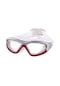 J8150 Göz Koruması Düz Işık Yetişkin Su Geçirmez Buğu Önleyici Büyük Çerçeve Yüzme Gözlükleri Kulak Tıkaçları İle Şeffaf Kırmızı Gümüş