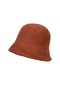 Tuğla Kırmızısı Cmw Kadın Yün Kova İpli Balıkçı Vintage Örme Şapka