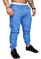 Ikkb Erkek İş Kıyafeti Çok Cepli Gündelik Büzgü İpli Gök Mavisi Pantolon