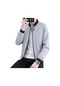 İkkb Bahar Erkek Dik Yaka Casual Trendy Süs Düğmeli Fermuarlı Ceket - Gri