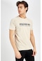 Maraton Sportswear Regular Erkek Bisiklet Yaka Kısa Kol Basic Taş Rengi T-Shirt 18815-Taş Rengi