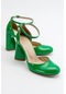 Luvishoes Oslo Yeşil Rugan Kadın Topuklu Ayakkabı