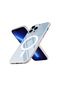 Noktaks - iPhone Uyumlu 13 Pro - Kılıf Sert Kablosuz Şarj Destekli Krom Magsafe Kapak - Pembe Açık