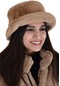 Kadın Camel Peluş Şapka-12329 - Std