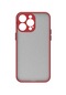 Kilifone - İphone Uyumlu İphone 14 Pro Max - Kılıf Arkası Buzlu Renkli Düğmeli Hux Kapak - Kırmızı