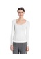 Bulalgiy Kadın Beyaz Uzun Kollu Basic Tişört - Bga784307-beyaz