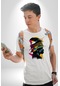 Canlı Afrobeat Füzyon Renkli Siluet Unisex Unisex Beyaz Organik Baskılı T-shirt Penye Yüksek Kalite Beyaz