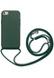 Kilifone - İphone Uyumlu İphone Se 2020 - Kılıf Renkli İp Askılı Koruyucu Ropi Kapak - Koyu Yeşil