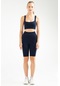 Lacivert Slim Fit Yüksek Bel Toparlayıcı Seamless Kadın Tayt Takım Ssb0009 Lacivert