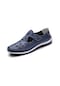 Ultramarin Mavi Moda Pu Deri Kadın Rahat Ayakkabılar Moccasins Loafer'lar Sürüş Daireler Hollow Sandal İndigo