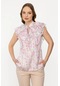 Ekol Kadın Şifon Fırfırlı Bluz 1036 Pink