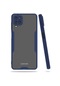 Noktaks - Samsung Galaxy Uyumlu M12 - Kılıf Kenarı Renkli Arkası Şeffaf Parfe Kapak - Lacivert