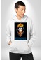 Uzumaki Naruto Anime Kadın Erkek Beyaz Kapüşonlu Sweatshirt Hoodie Beyaz