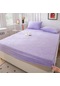 Açık Mor Sıcak Kabarık Flanel Çarşaf Elastik Yatak Örtüsü Kış Mercan Polar Yatak Örtüleri 2 Kişi Lüks Çift Kişilik Yatak Çarşaf Bed Sheet 120x200x25cm
