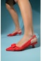 Amora Kırmızı Tokalı Kadın Kısa Topuklu Ayakkabı