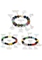 Tesbihane Küre Kesim Multicolor Doğaltaş Kombinli Unisex Başarı Bilekliği 3lü Set