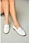 Fox Shoes S944007803 Beyaz Hakiki Deri Kadın Babet