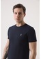 Twn Slim Fit Lacivertvert Düz Örgü T-Shirt 1Ec148551753M