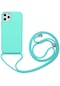 Noktaks - İphone Uyumlu İphone 11 Pro Max - Kılıf Renkli İp Askılı Koruyucu Ropi Kapak - Turkuaz