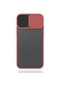 Tecno - İphone Uyumlu İphone 12 Mini - Kılıf Slayt Sürgülü Arkası Buzlu Lensi Kapak - Pembe Açık