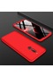 Noktaks - Xiaomi Uyumlu Xiaomi Redmi 8 - Kılıf 3 Parçalı Parmak İzi Yapmayan Sert Ays Kapak - Kırmızı