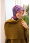 Silk Home Soft Eşarp 73074-10 Gri, Morcivert, Yağ Yeşili, Şeker Pembe