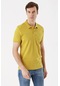 Erkek Limon Küfü Basic Düz Pamuk Slim Fit Dar Kesim Kısa Kollu Polo Yaka Tişört Sarı