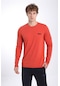 Maraton Sportswear Regular Erkek Bisiklet Yaka Uzun Kol Basic Kiremit Sweatshirt 20906-kiremit