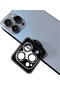 iPhone Uyumlu 11 Pro Max Uygulama Aparatlı Safir Lens Koruma Taşlı Parlak Renkli Kamera Koruyucu Cl-08 Cl-11 - Gümüş