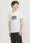 Jack & Jones Kisa Kollu Gögüs Logo Baskili Tisört - Çocuk 12254186 White