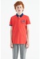 Tommy Life Coral Kol Ucu Renkli Logo Nakışlı Standart Kalıp Polo Yaka Erkek Çocuk T-shirt - 11138 Mercan