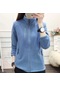 İlkbahar Sonbahar Polar Ceket Kadın Polar Artı Kadife Kalın Dik Yaka Hırka Açık Hava Sporları Sıcak Kazak Üst Kapşonlular Ve Sweatshirtler Mavi