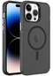 Kilifone - İphone Uyumlu İphone 14 Pro Max - Kılıf Sert Kablosuz Şarj Destekli Buzlu C-pro Magsafe Kapak - Siyah