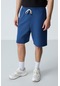 Tommy Life Parlament Pamuklu Kalın Yumuşak Dokulu Standart Fit Basic Erkek Şort - 81275 Mavi