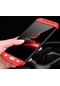 Noktaks - Samsung Galaxy Uyumlu Galaxy J5 Pro - Kılıf 3 Parçalı Parmak İzi Yapmayan Sert Ays Kapak - Siyah-kırmızı