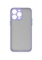 Kilifone - İphone Uyumlu İphone 14 Pro Max - Kılıf Arkası Buzlu Renkli Düğmeli Hux Kapak - Lila