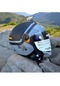 Sway 715 Şeffaf Vizörlü Yarım Motosiklet Scooter Kaskı L Beden Gemini Grey Siyah