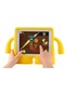 Noktaks - Samsung Galaxy Uyumlu Tab 4 T280 - Tutma Kollu Standlı Çocuk Tablet Kılıfı - Sarı