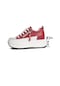 Kırmızı Fujin 7 Cm Hakiki Deri Kadın Rahat Ayakkabılar 7 Cm Platform Takozlar Fermuar Kadın Kadın Moda Ayakkabı Tıknaz Bahar Sonbahar Ayakkabı