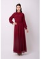 Violevin Er-cool Kadın Kolu Pileli Şifon Elbise 6838-26-bordo