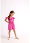 Oliventhekid Omuzdan Fırfırlı Poplin Kız Çocuk Tulum Pembe Pembe
