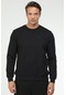 Siyah Regular Pamuklu O Yaka Basic Erkek Sweatshirt Xc2372 Siyah