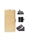 Ekılıf - İphone 8 Plus Uyumlu Kılıf 360 Full Koruma Kapakli Kartlikli Kart Bölmeli Cüzdan Kilif - Gold