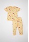 Defacto Kız Bebek Desenli Kısa Kollu Pijama Takımı C2035a524smyl507