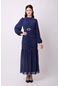 Violevin Er-cool Kadın Kemerli Şifon Elbise 8129-32-lacivert