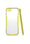 Noktaks - iPhone Uyumlu 8 - Kılıf Kenarı Renkli Arkası Şeffaf Parfe Kapak - Sarı