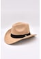 Kadın Süet Western Kovboy Şapkası - Bej - Standart