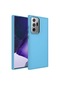 Noktaks - Samsung Galaxy Uyumlu Note 20 Ultra - Kılıf Metal Çerçeve Ve Buton Tasarımlı Silikon Luna Kapak - Sierra Mavi